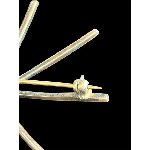 MCM Sterling Silver Modernist Minimalist 2.5” Starburst Brooch 1940 925 - Picture 4 of 6